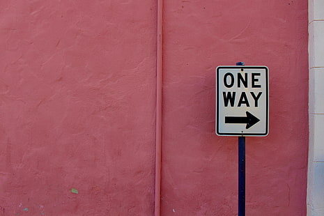 one way road sign, pointer, wall, inscription, one way, HD wallpaper HD wallpaper