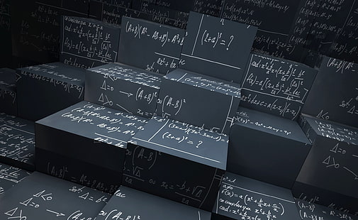 Equazioni matematiche, scatole nere, Aero, Creativo, Matematica, Equazioni, Sfondo HD HD wallpaper