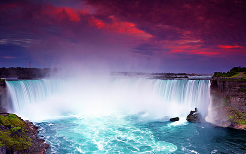 Niagara Falls At Night Lights Hd Wallpaper For Desktop Background, HD wallpaper HD wallpaper