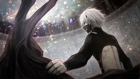 male white-haired anime character wallpaper, Tokyo Ghoul, Kaneki Ken, anime, HD wallpaper HD wallpaper