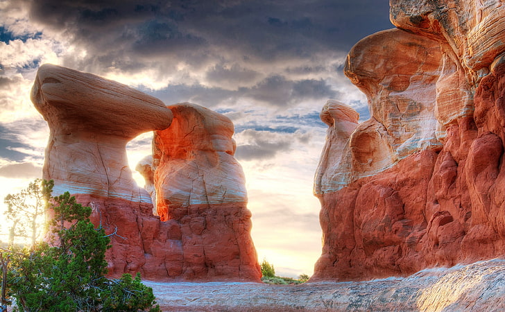 Utah Monument Valley Rocks, canyon wallpaper, Stati Uniti, Utah, Valley, Rocks, monumento, hdr, Sfondo HD