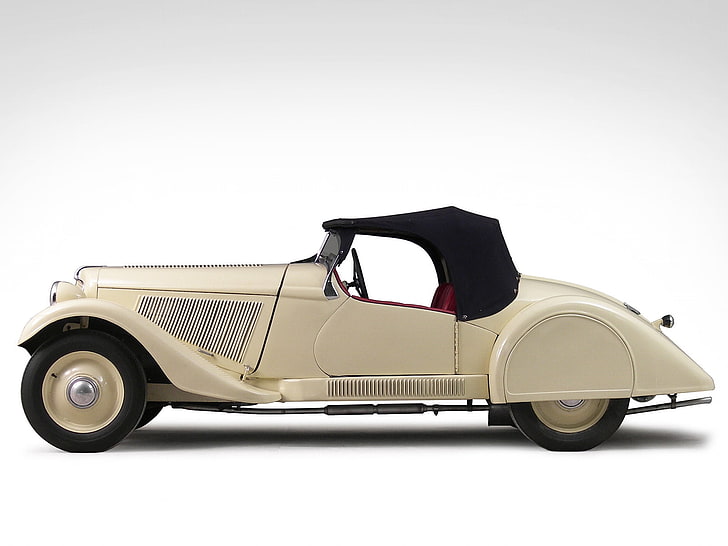 vintage gold coupe, adler, 1935, beige, side view, style, cars, retro, HD wallpaper