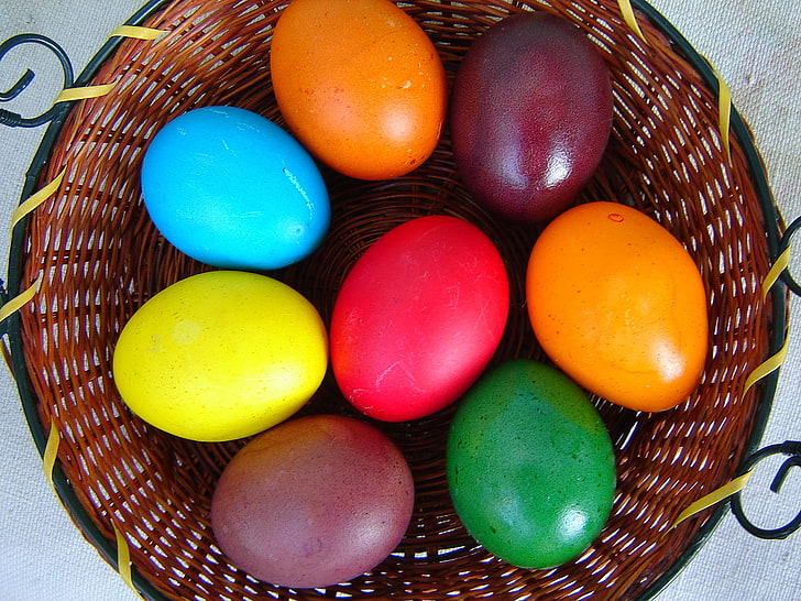 El tiempo de Pascua está aquí, huevos de pascua, festivales / vacaciones, primavera, festival, colorido, pascua, Fondo de pantalla HD