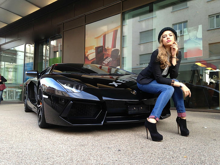 모델, Xenia Tchoumitcheva, Lamborghini, HD 배경 화면