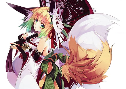 anime, anime girls, fox girl, kitsunemimi, Sfondo HD HD wallpaper