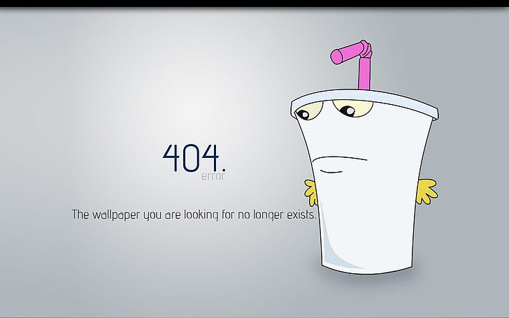 404 tecknad koppillustration, 404 hittades inte, Aqua Teen Hunger Force, text, enkel bakgrund, HD tapet