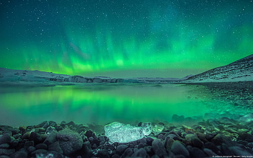 Sobre Islândia aurora-Windows 10 Tema HD Wallpaper, aurora boreal, HD papel de parede HD wallpaper