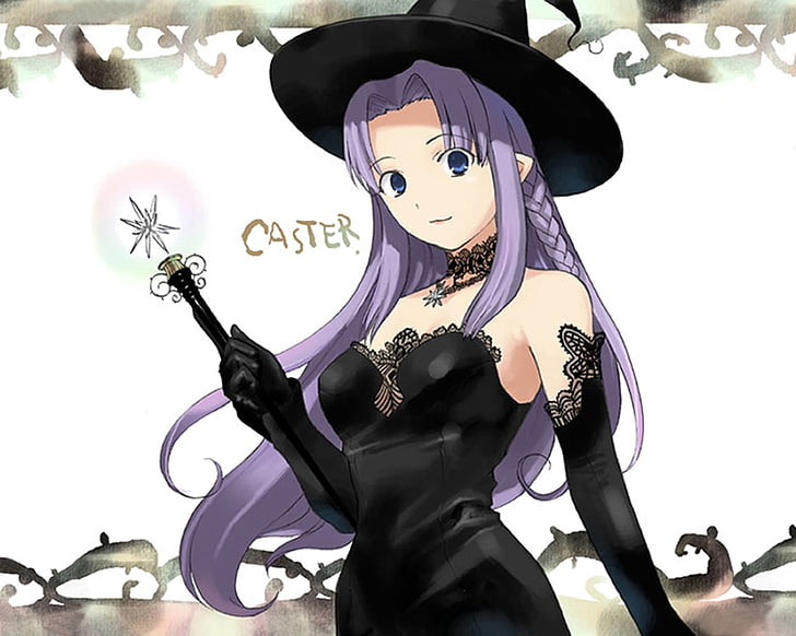 Caster digital wallpaper, fate stay night, caster, girl, hat, witch, HD wallpaper