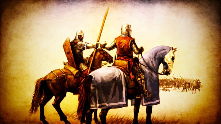 medievale, cavaliere, cavallo, battaglia, guerriero, opera d'arte, lancia, fantasy art, Sfondo HD