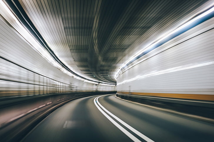 Man Made, Tunnel, Motion Blur, Road, HD wallpaper