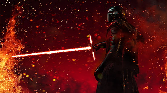 حرب النجوم ، حرب النجوم: The Last Jedi ، Kylo Ren ، Lightsaber، خلفية HD HD wallpaper