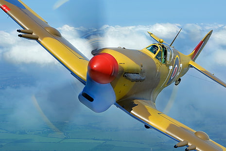 Изтребител, Spitfire, Supermarine Spitfire, RAF, Втората световна война, Supermarine Spitfire Mk.Vc, HD тапет HD wallpaper
