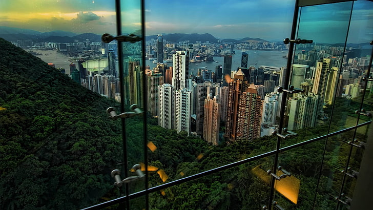 edifícios da cidade, Hong Kong, construção, paisagem urbana, HD papel de parede