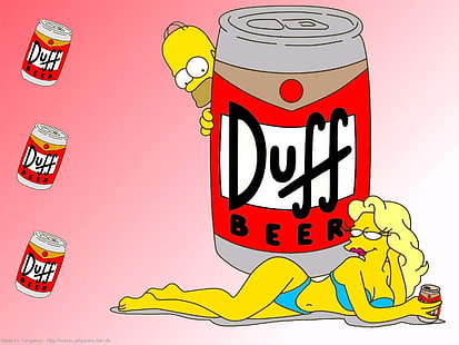 bière duff The Simpsons Entertainment TV Series HD Art, bière, tv, homer, duff, Fond d'écran HD HD wallpaper