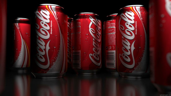 Latas de coca-cola, latas de coca-cola, marca, coca, cola, pode, HD papel de parede HD wallpaper