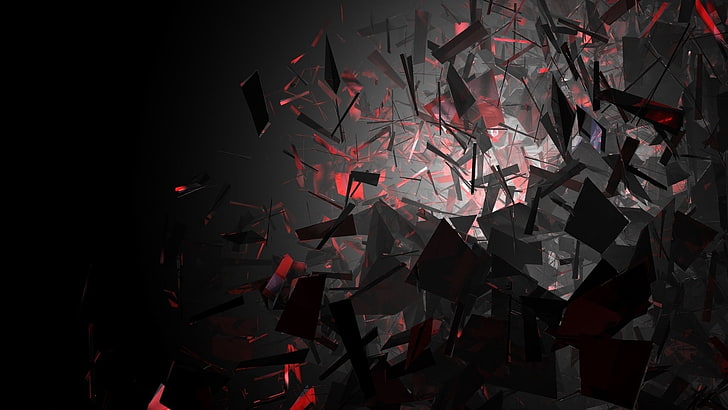 ilustrasi hitam dan merah, bintik-bintik, latar belakang, garis, abstraksi, Wallpaper HD