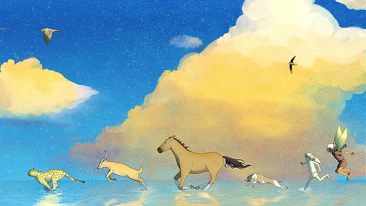 ilustrasi kartun hewan, anime, hewan, karya seni, Wallpaper HD