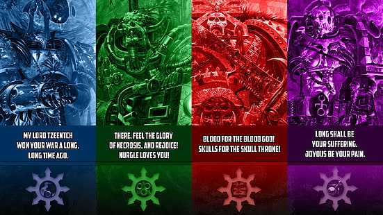 Warhammer 40, 000, Chaos factions, warrior, video games, HD wallpaper HD wallpaper