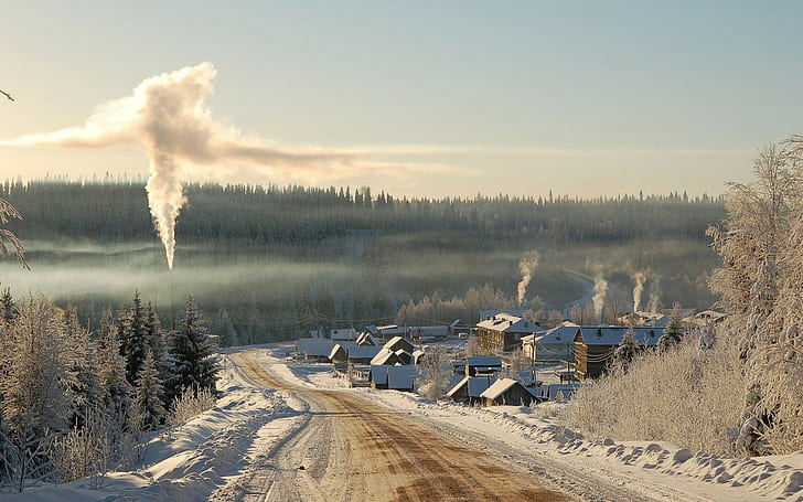 vinter, landskap, Sibirien, Ryssland, HD tapet