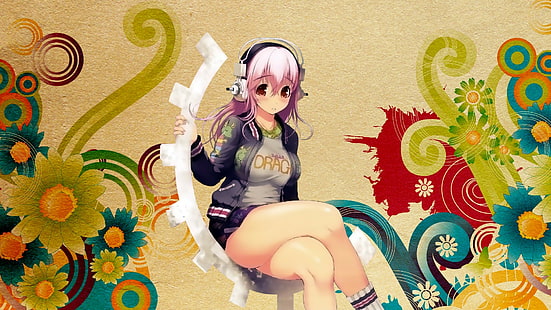 Super Sonico, Anime Girl, Headphones, super sonico, anime girl, headphones, HD wallpaper HD wallpaper