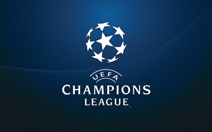 Blå UEFA Champions League-logotyp, blå, logotyp, uefa, mästare, liga, varumärke och logotyp, HD tapet