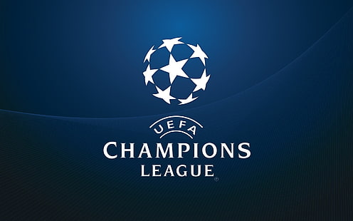 Синьо лого на УЕФА Шампионска лига, синьо, лого, УЕФА, шампиони, лига, марка и лого, HD тапет HD wallpaper