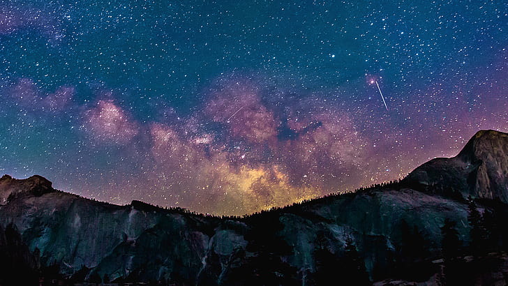 Lila und blauer Nebel Wallpaper, Weltraum, Milchstraße, HD-Hintergrundbild