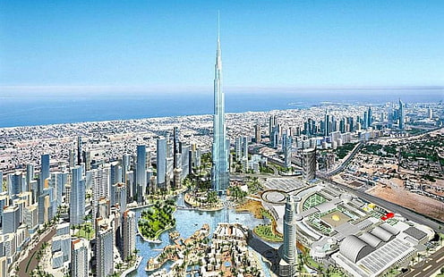 Дубай Building-Cities HD Wallpaper, Бурдж Халифа, Дубай, HD обои HD wallpaper