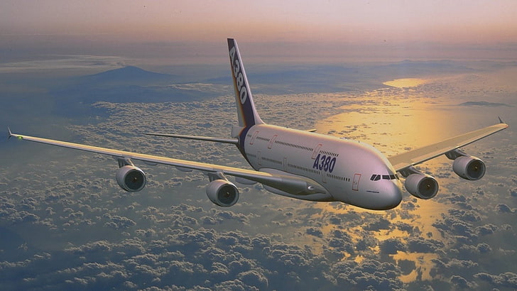 A380, Airbus, Verkehrsflugzeug, Flugzeug, Flugzeug, Transport, HD-Hintergrundbild