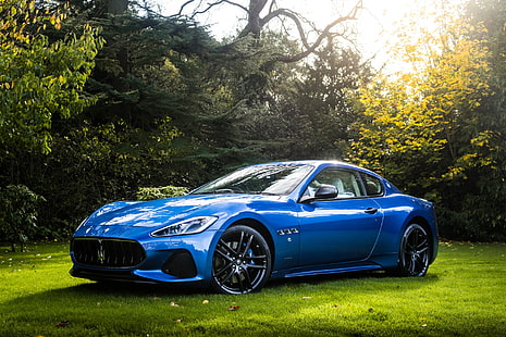 Maserati, Maserati GranTurismo, Blue Car, Samochód, Grand Tourer, Supercar, Pojazd, Tapety HD HD wallpaper