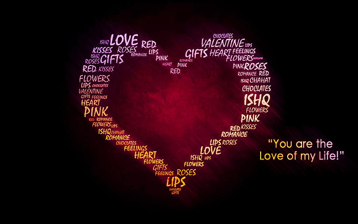 Love of My Heart HD, Anda adalah cinta dalam hidup saya dengan wallpaper berbentuk hati, cinta, hati, saya, Wallpaper HD
