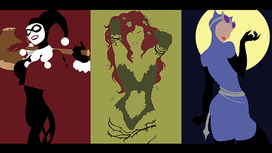 Batman, Catwoman, Harley Quinn, Poison Ivy, Sfondo HD HD wallpaper