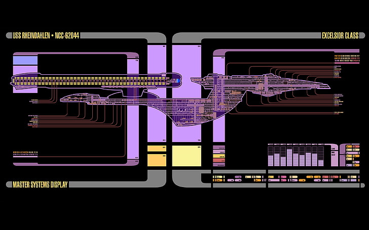 Star Trek, LCARS, космический корабль, схема, HD обои