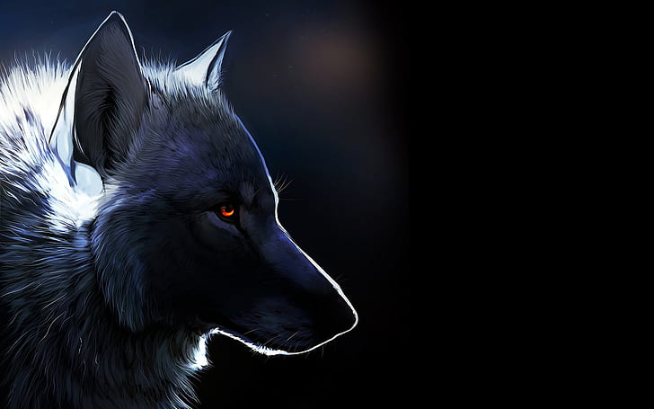 Wolf Drawing HD, digital / artwork, рисунок, волк, HD обои