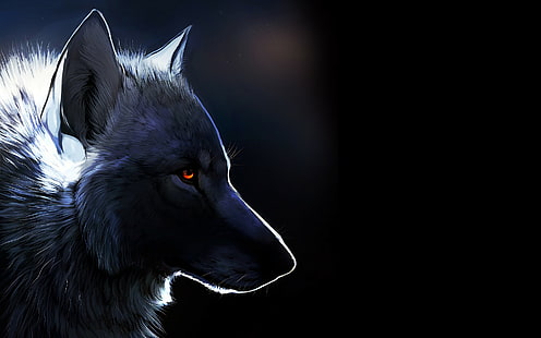 Wolf Drawing HD, дигитално / произведения на изкуството, рисунка, вълк, HD тапет HD wallpaper