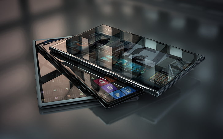 dwa czarne i jeden srebrny smartfony z Androidem, technologia, Tapety HD