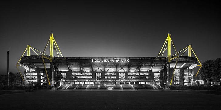 siyah ve sarı endüstriyel bina, Spor, Futbol, ​​Dortmund, Signal Iduna Parkı, BVB Borussia, HD masaüstü duvar kağıdı