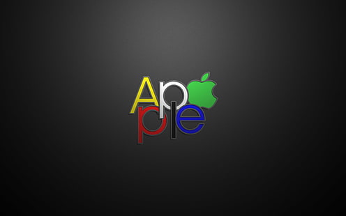 Apple Metin Logo, elma logosu, logo elma, teknoloji, yüksek teknoloji, teknoloji, HD masaüstü duvar kağıdı HD wallpaper