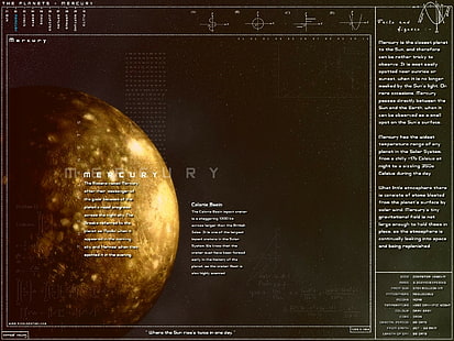 infografía planeta mercurio, Fondo de pantalla HD HD wallpaper