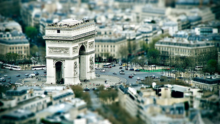 Triumfbågen Paris Bakgrund 2560 × 1440, HD tapet