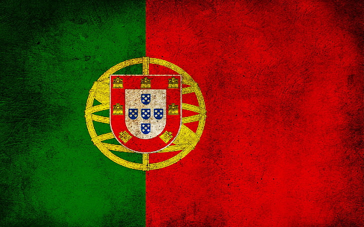 red and green flag, portugal, flag, stripes, colors, dirt, HD wallpaper