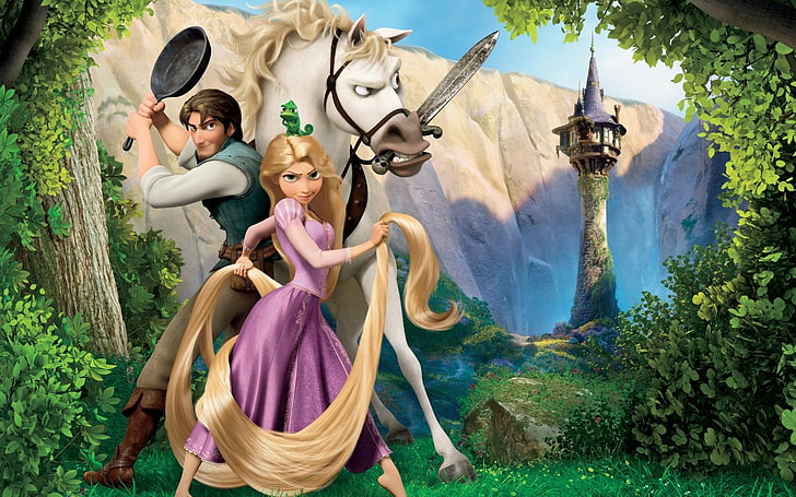 Disney Rapunzel und Flynn Illustration, Film, Raiponce, HD-Hintergrundbild
