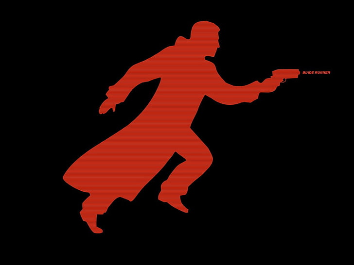 czarno-czerwone logo Batmana, filmy, Bladerunner, Tapety HD