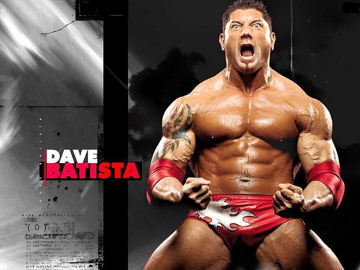 WWE 슈퍼 스타 바티스타, 데이브 바티스타 포스터, WWE,, WWE 챔피언, 바티스타, 레슬링 선수, HD 배경 화면