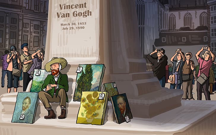 Alireza Karimi Moghaddam, Vincent van Gogh, Ciudad Jardín, Fondo de pantalla HD