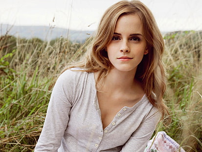 Emma Watson, femmes, célébrités, Emma Watson, cheveux longs, yeux, lèvres, actrice, femmes à l'extérieur, Fond d'écran HD HD wallpaper