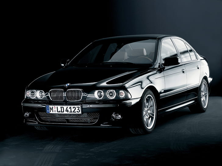 BMW 5-serie E39 svart bil, BMW, serie, svart, bil, HD tapet