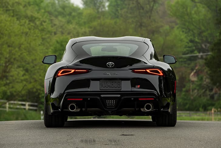 black, coupe, ass, Toyota, Supra, the fifth generation, mk5, double, 2020, 2019, GR Above, A90, Gazoo Racing, mkV, HD wallpaper