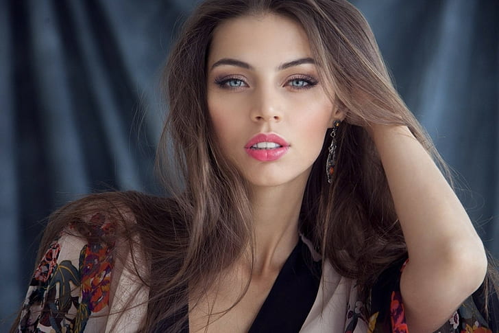 model, women, face, Valentina Kolesnikova, eyes, HD wallpaper