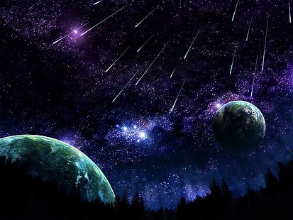 espacio, meteoritos, naturaleza, planetas, Fondo de pantalla HD HD wallpaper